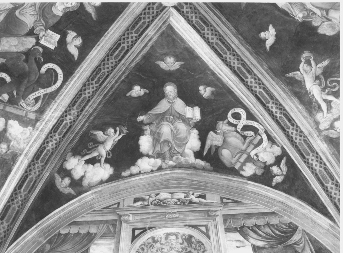 San Luca (dipinto murale, elemento d'insieme) di De Magistris Sigismondo (bottega) (sec. XVI)