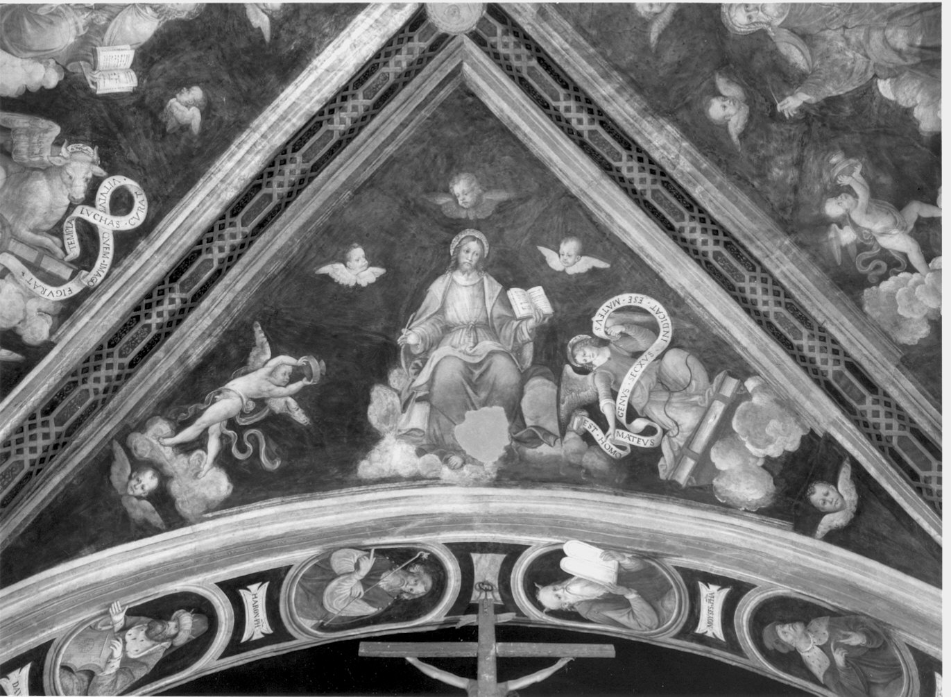 San Matteo (dipinto murale, elemento d'insieme) di De Magistris Sigismondo (bottega) (sec. XVI)