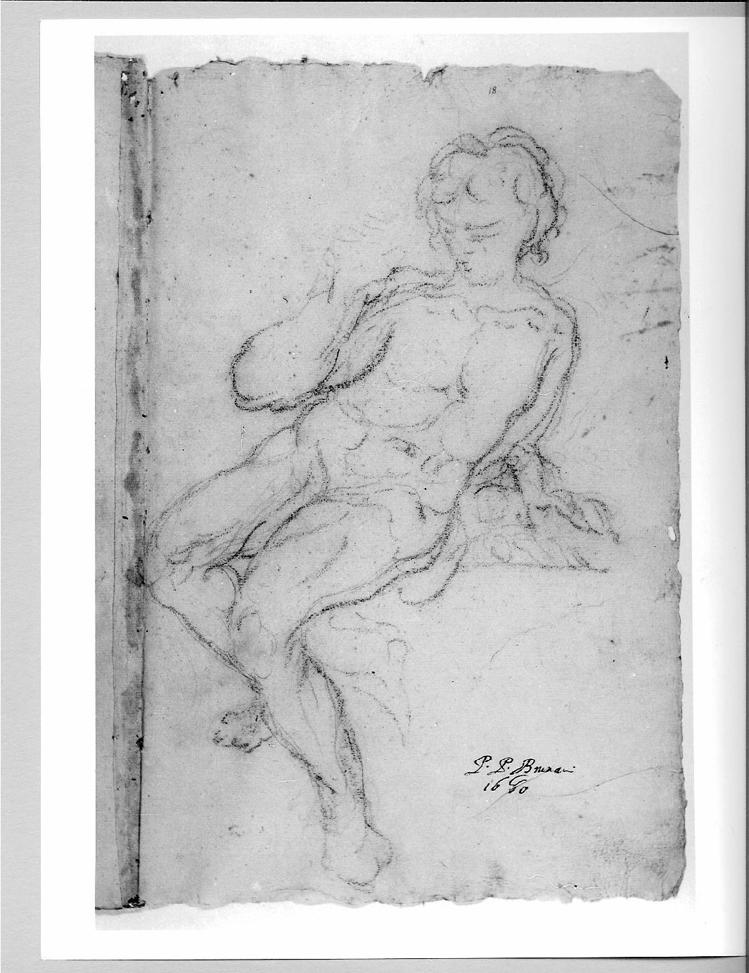 giovane nudo (disegno) di Brunacci Pier Paolo (sec. XVII)