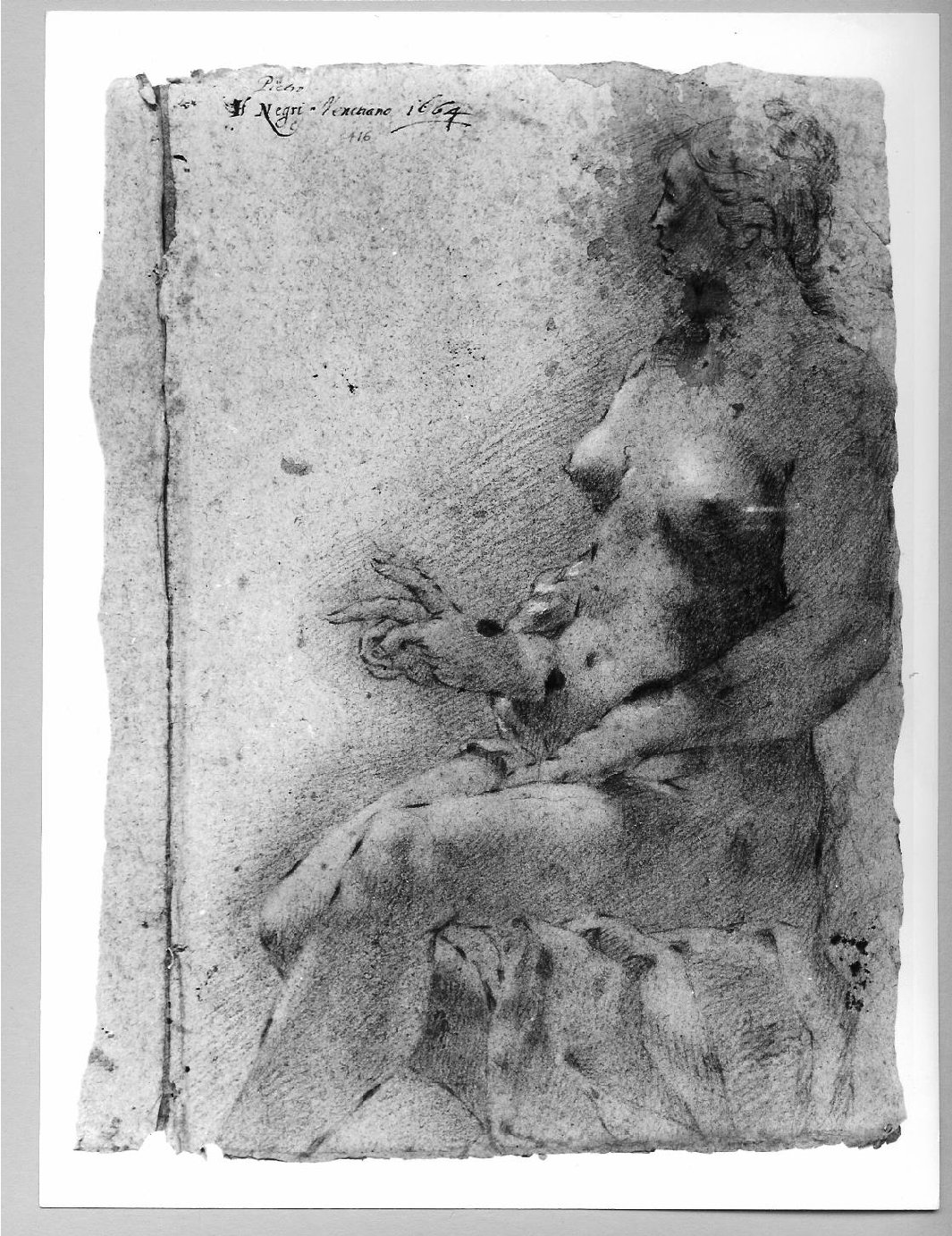 nudo femminile (disegno) di Negri Pietro (sec. XVII)
