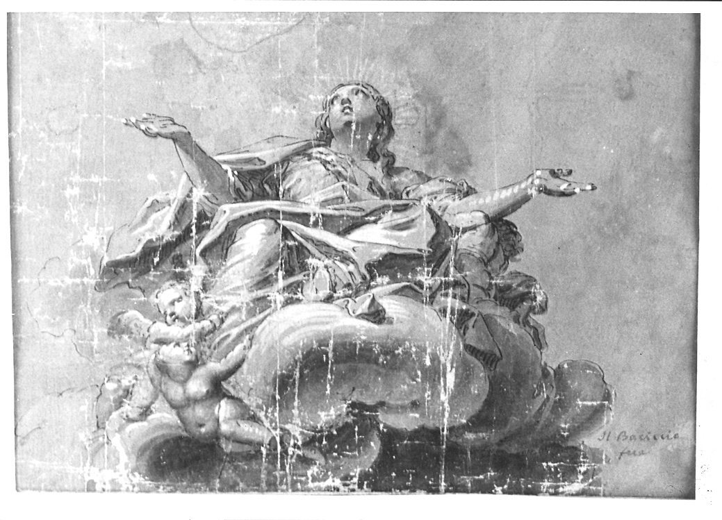 Assunta (disegno) di Gaulli Giovanni Battista detto Baciccio (sec. XVII)