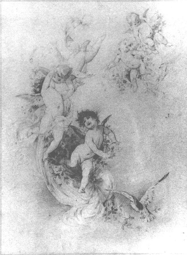 Volo d'angeli, angeli (disegno) di Santi Archimede (sec. XIX)