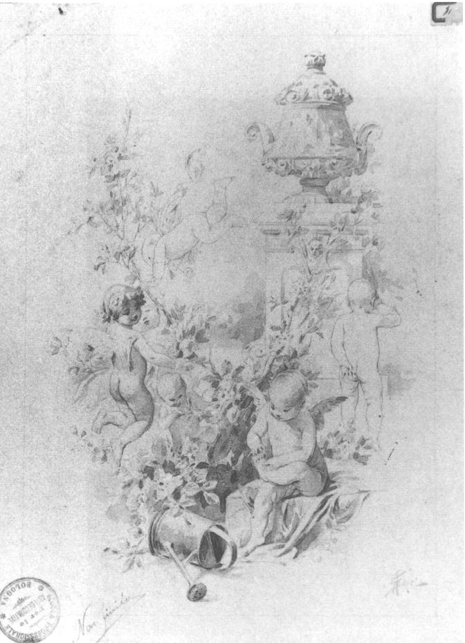 Giochi d'angeli, angeli (disegno) di Santi Archimede (sec. XIX)