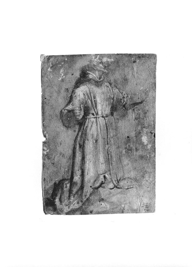 Santo francescano (disegno) - ambito marchigiano (sec. XVII)