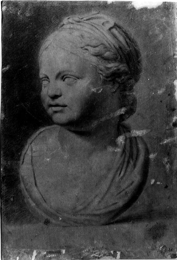 busto di fanciulla (disegno) di Mastini V (sec. XVIII)
