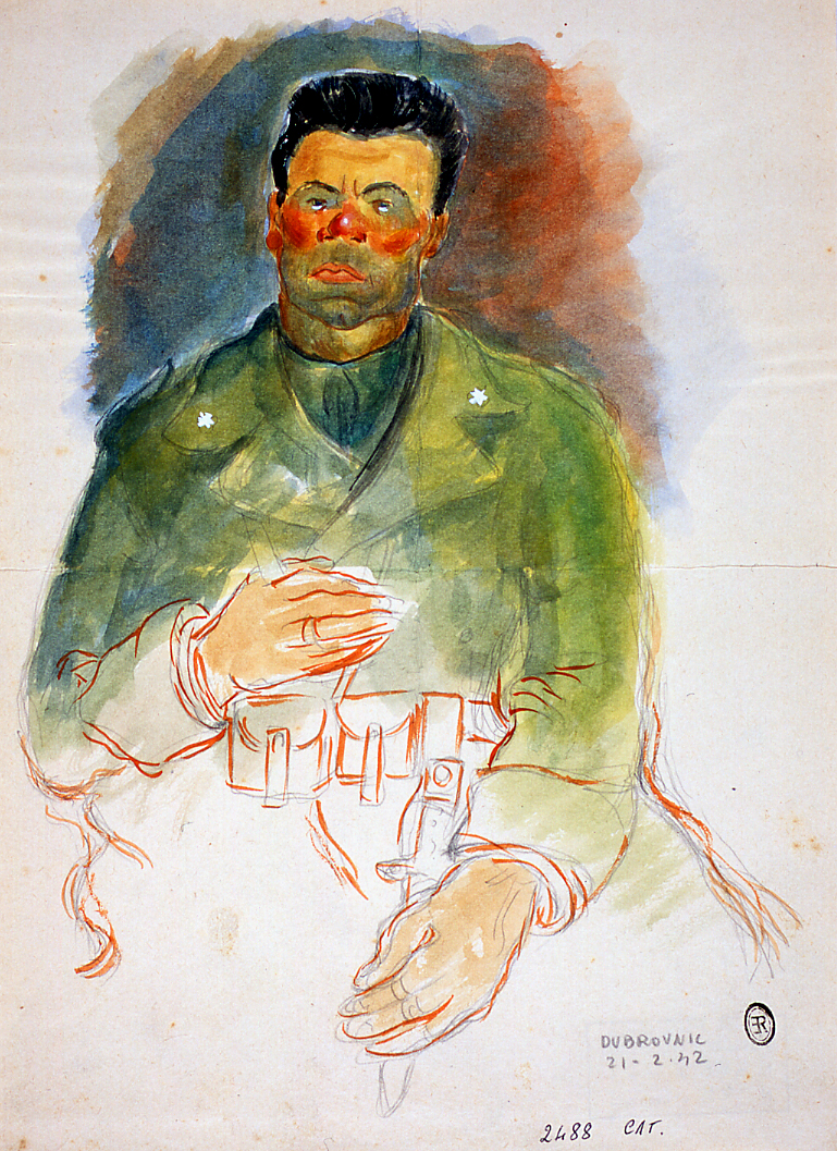 Ritratto di soldato italiano, ritratto di soldato (disegno) di Ercolani Ernesto (sec. XX)