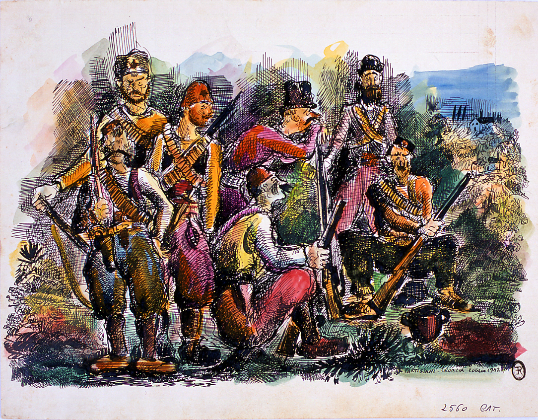 Partigiani, partigiani (disegno) di Ercolani Ernesto (sec. XX)