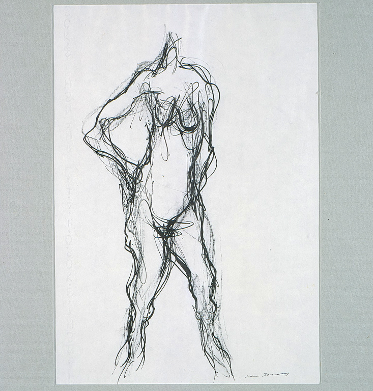 Nudo, figura femminile nuda (disegno) di Treccani Ernesto (sec. XX)