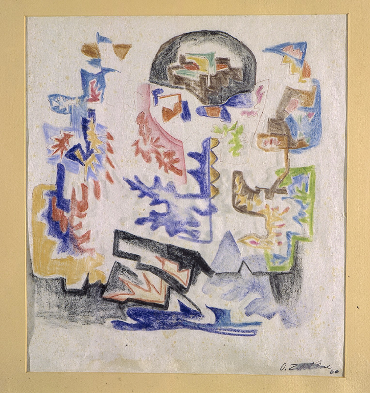 Senza titolo, motivi decorativi astratti (disegno) di Zadkine Ossip (sec. XX)