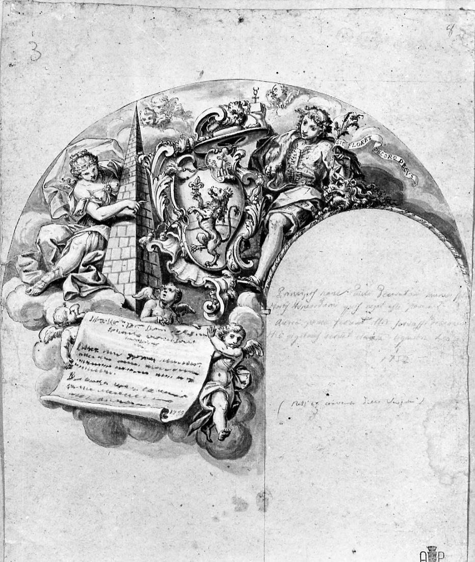 scena allegorica (disegno) di Miniera Biagio (sec. XVIII)