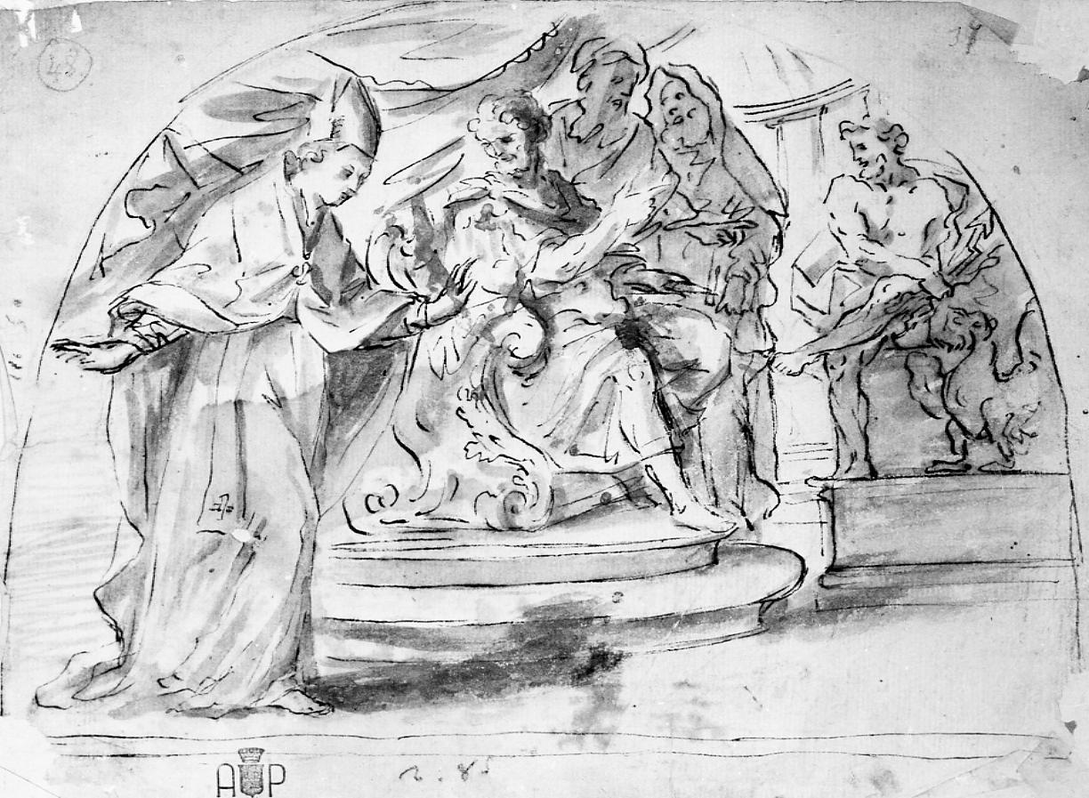Sant'Emidio rifiuta di venerare gli idoli (disegno) di Nardini Tommaso (sec. XVIII)