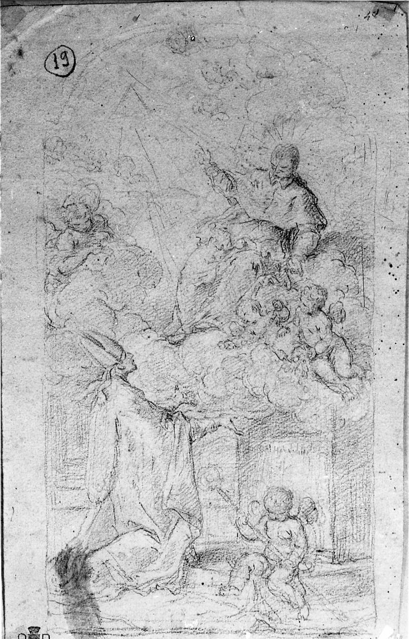 apparizione di un Santo a Sant'Emidio (disegno) di Nardini Tommaso (secc. XVII/ XVIII)