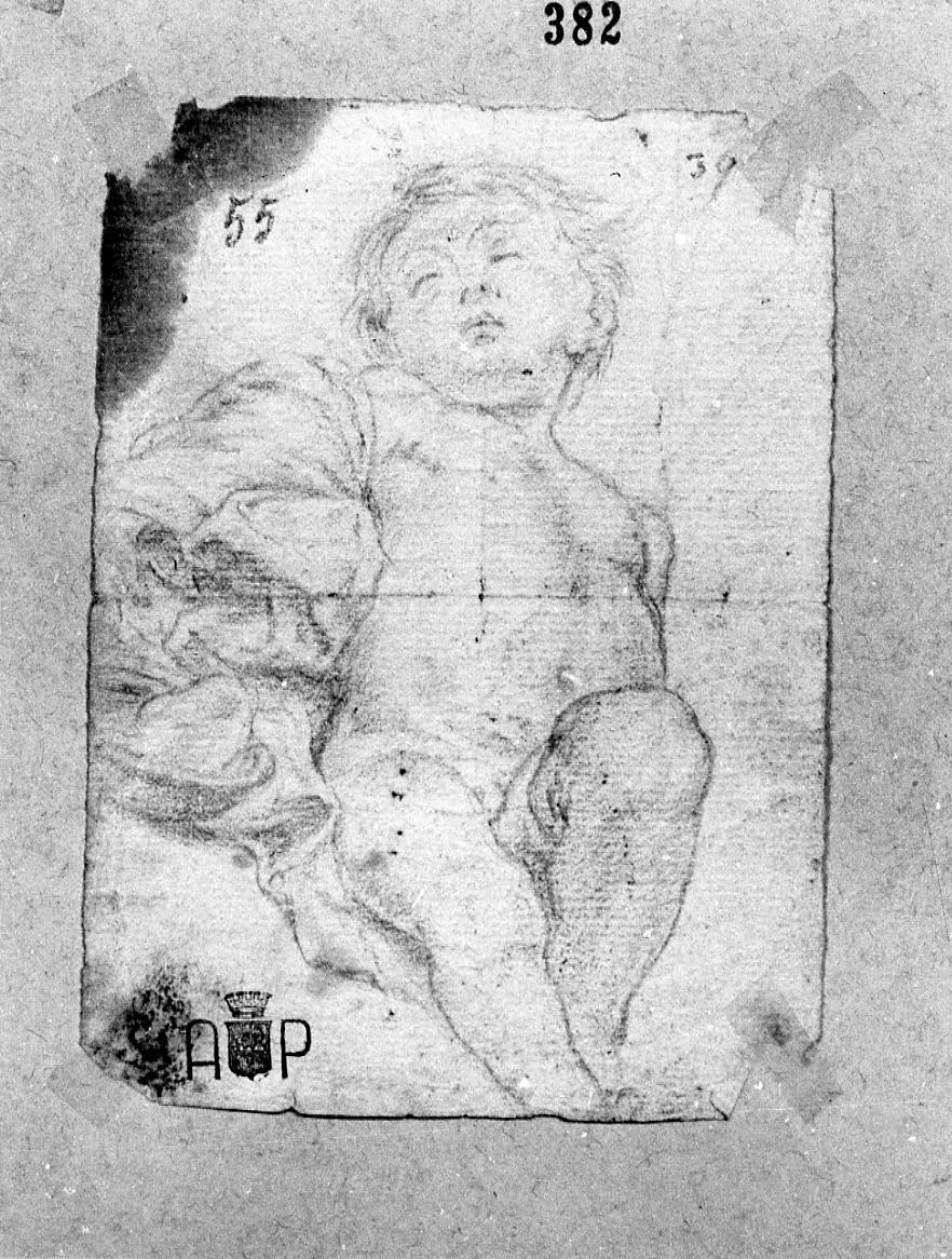 putto dormiente (disegno) di Palucci Carlo (secc. XVII/ XVIII)