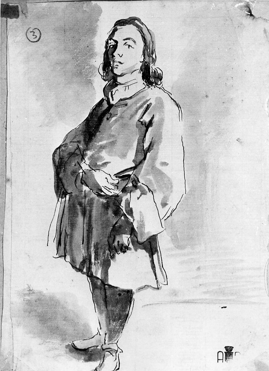 giovane gentiluomo (disegno) di Ghezzi Pier Leone (maniera) (sec. XVIII)