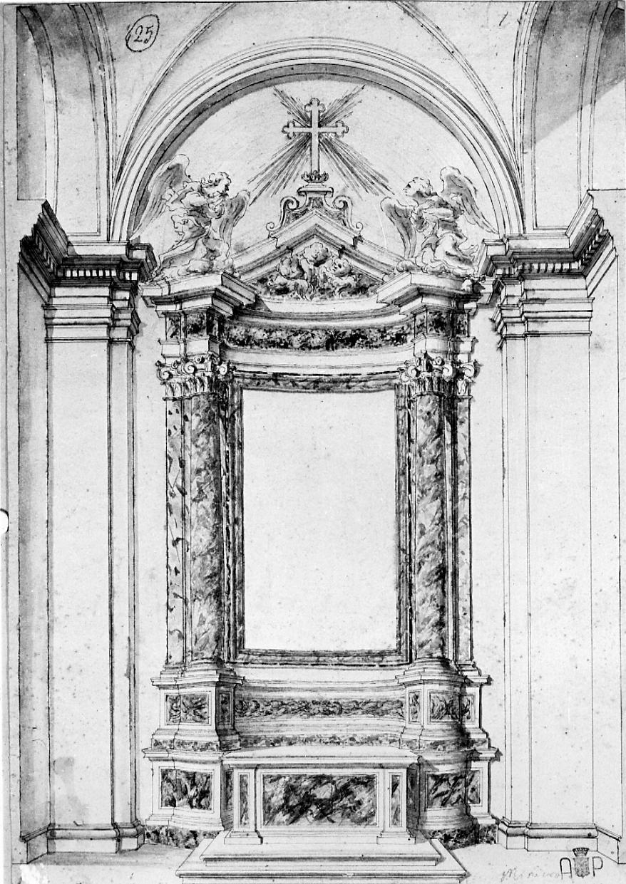 prospetto di altare (disegno) di Miniera Biagio (sec. XVIII)