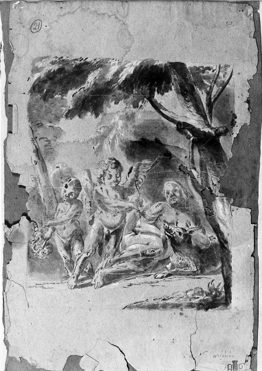 scena allegorica (disegno) di Miniera Biagio (sec. XVIII)