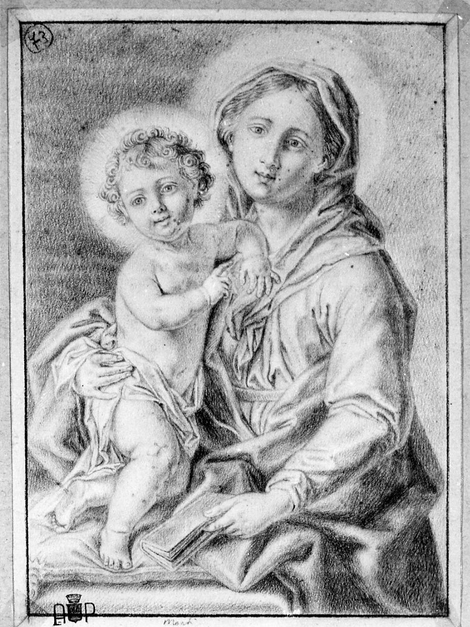 Madonna con Bambino (disegno) di Monti Nicola Antonio (sec. XVIII)