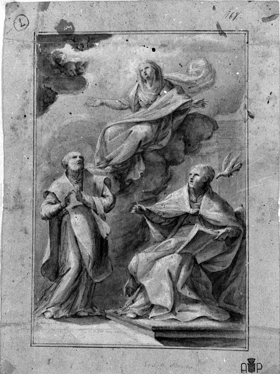 apparizione della Madonna a San Gregorio (disegno) di Cappelli Agostino (secc. XVIII/ XIX)