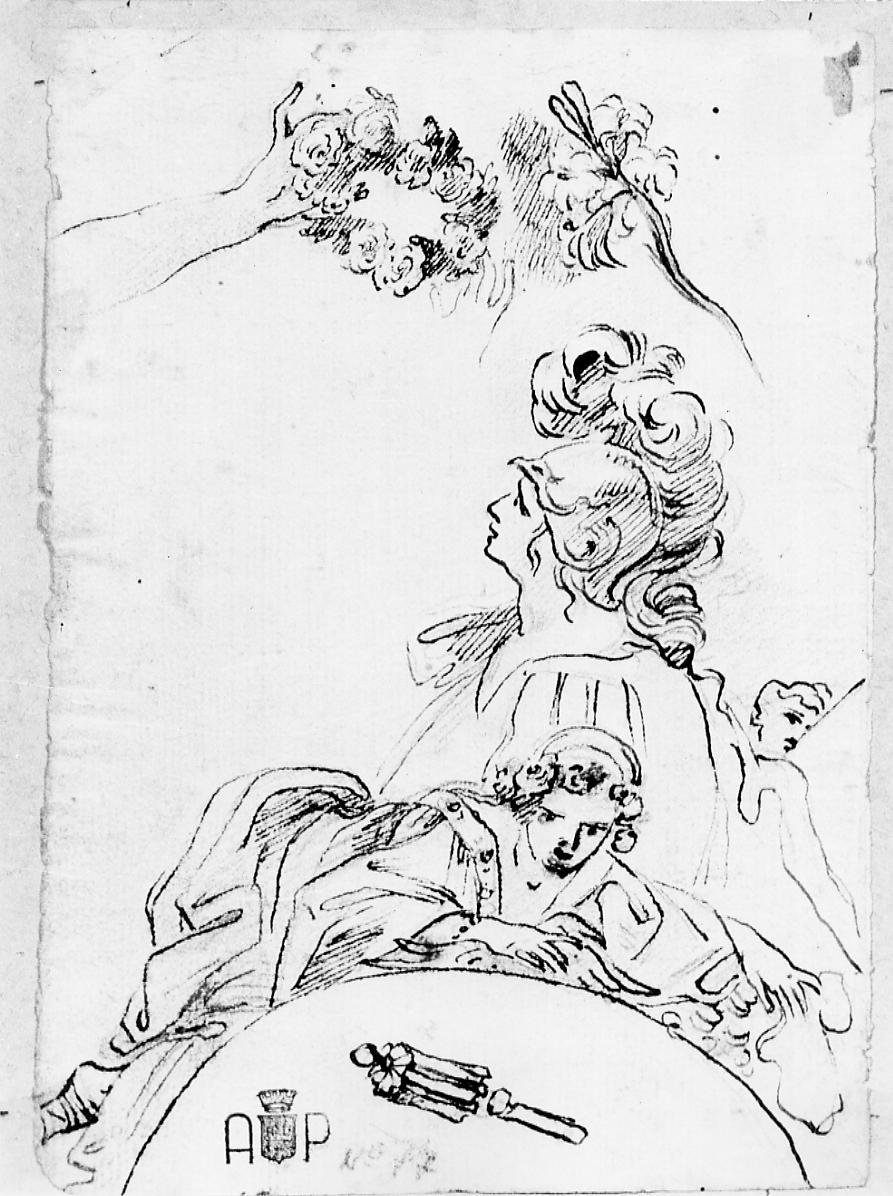 figure; angelo (disegno) - ambito italiano (secc. XVII/ XVIII)