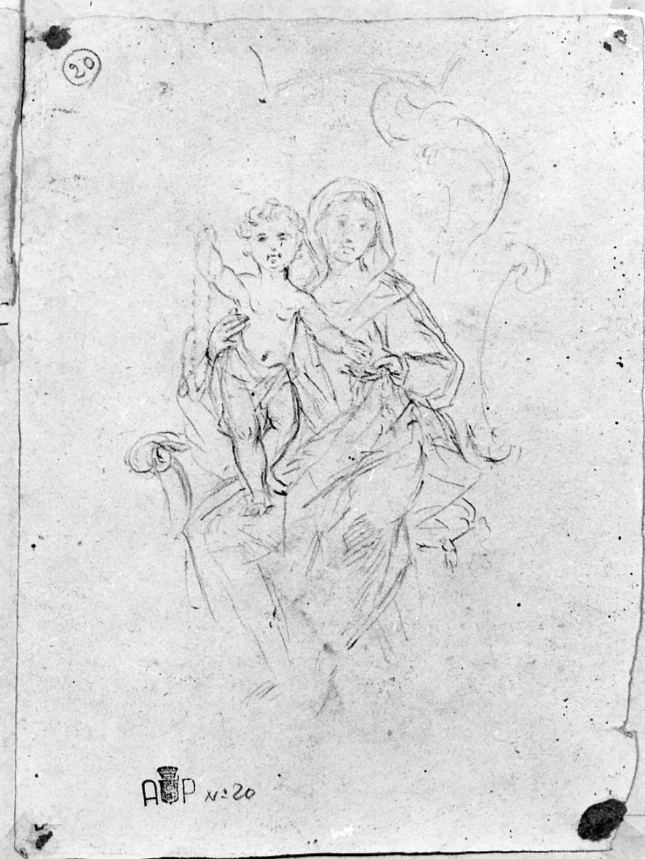 Madonna con Bambino in trono; Pietà (disegno) di Monti Nicola Antonio (sec. XVIII)