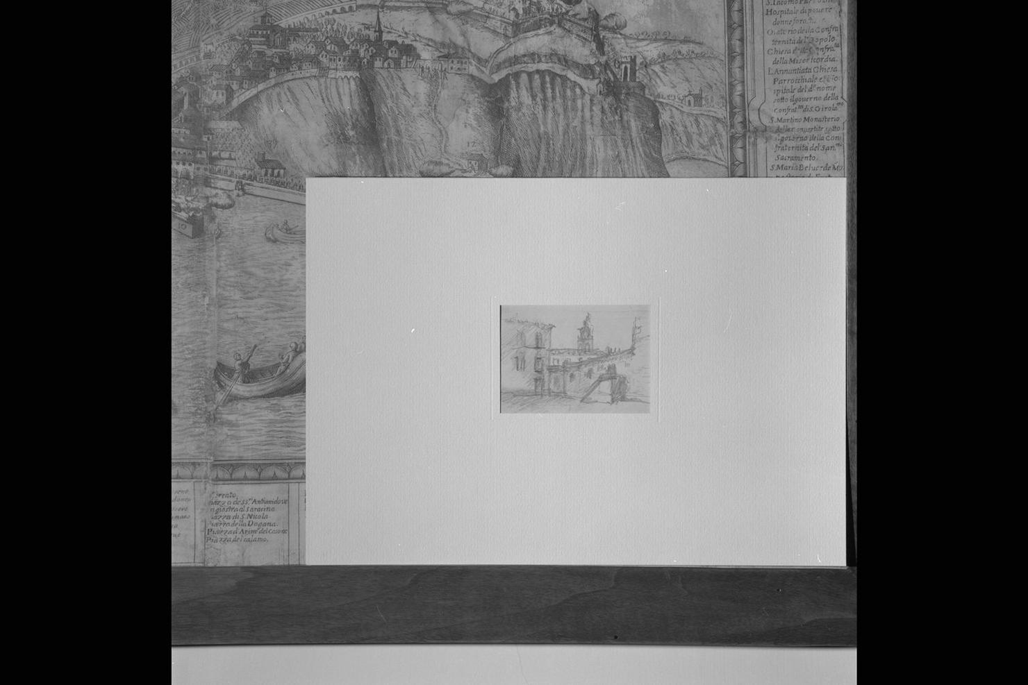 Ancona: veduta, veduta di Ancona (disegno) di Boni Carlo Filippo (sec. XIX)