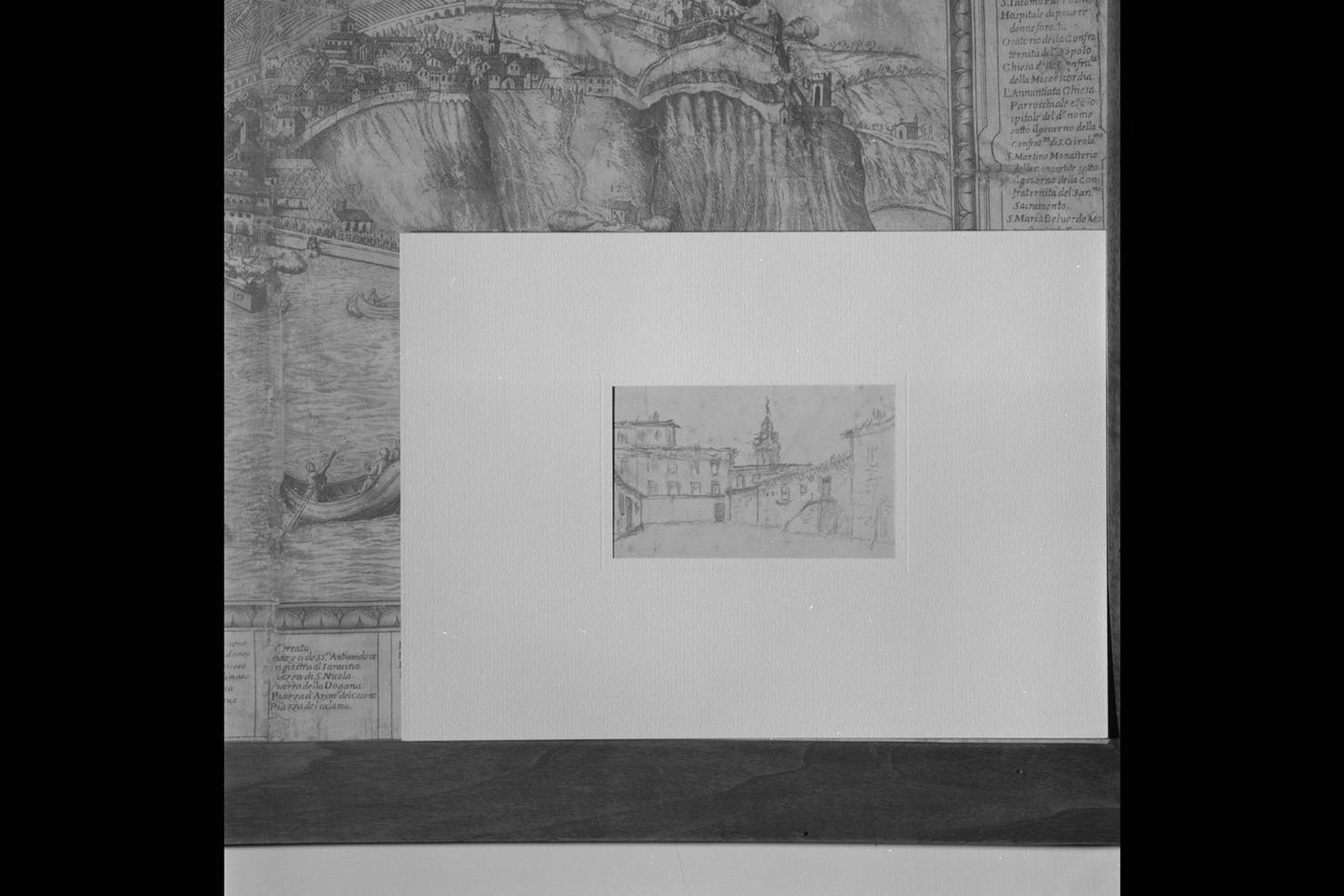 Ancona: veduta, veduta di Ancona (disegno) di Boni Carlo Filippo (sec. XIX)