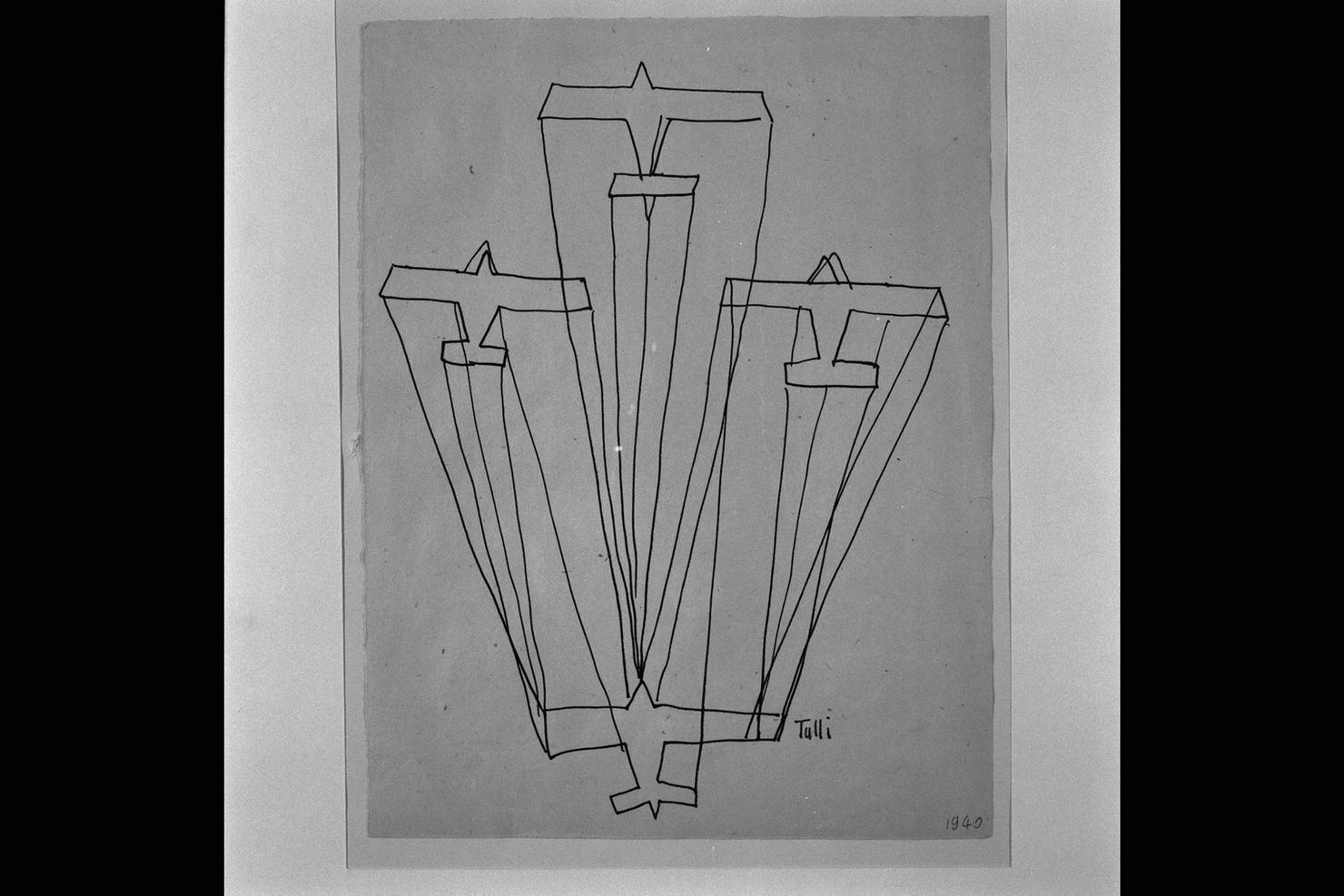 Aerei quattro circa, aerei (disegno) di Tulli Wladimiro (sec. XX)