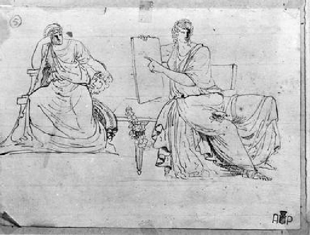 figure femminili; figure maschili (disegno) di Duranti Fortunato (sec. XIX)