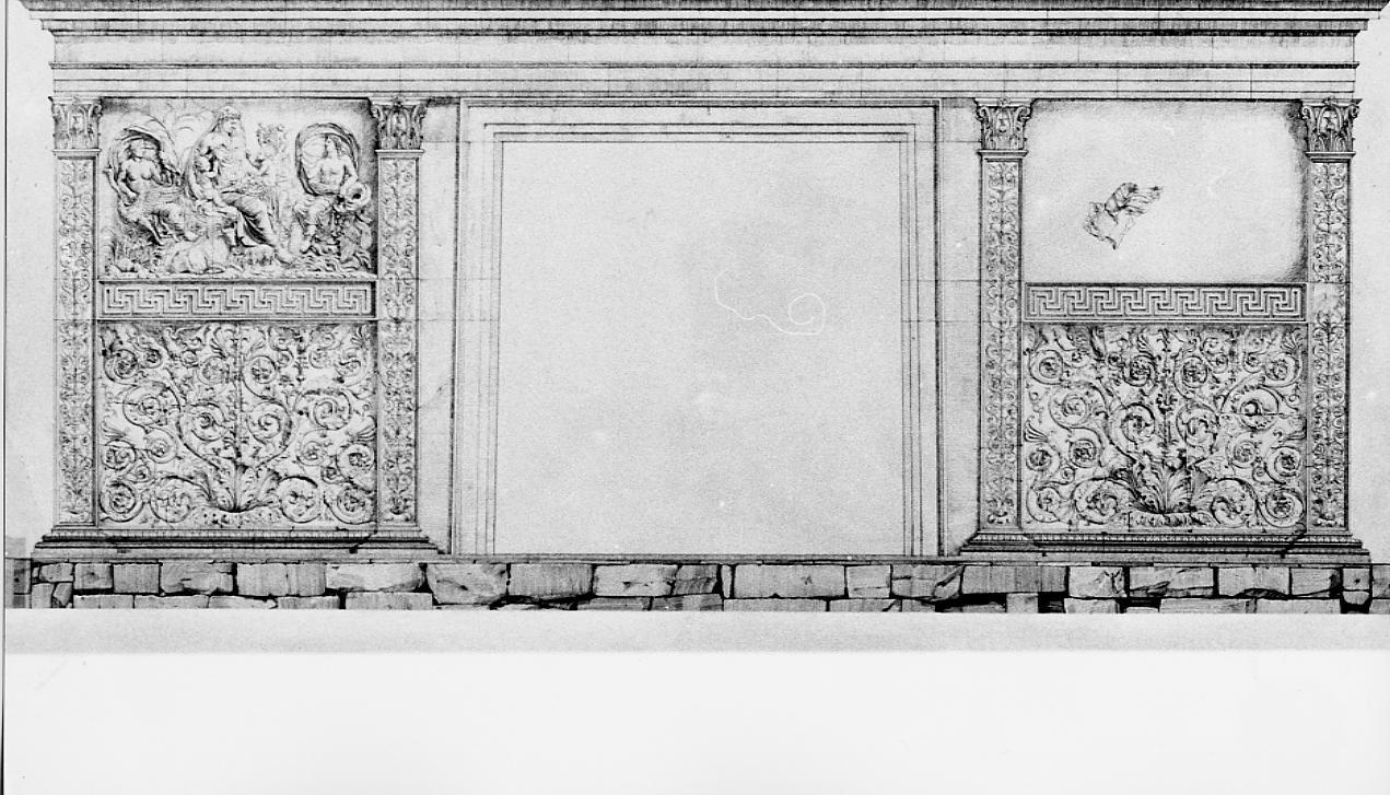 Ara Pacis Augustae: fronte posteriore (disegno) di Leporini Luigi (sec. XX)