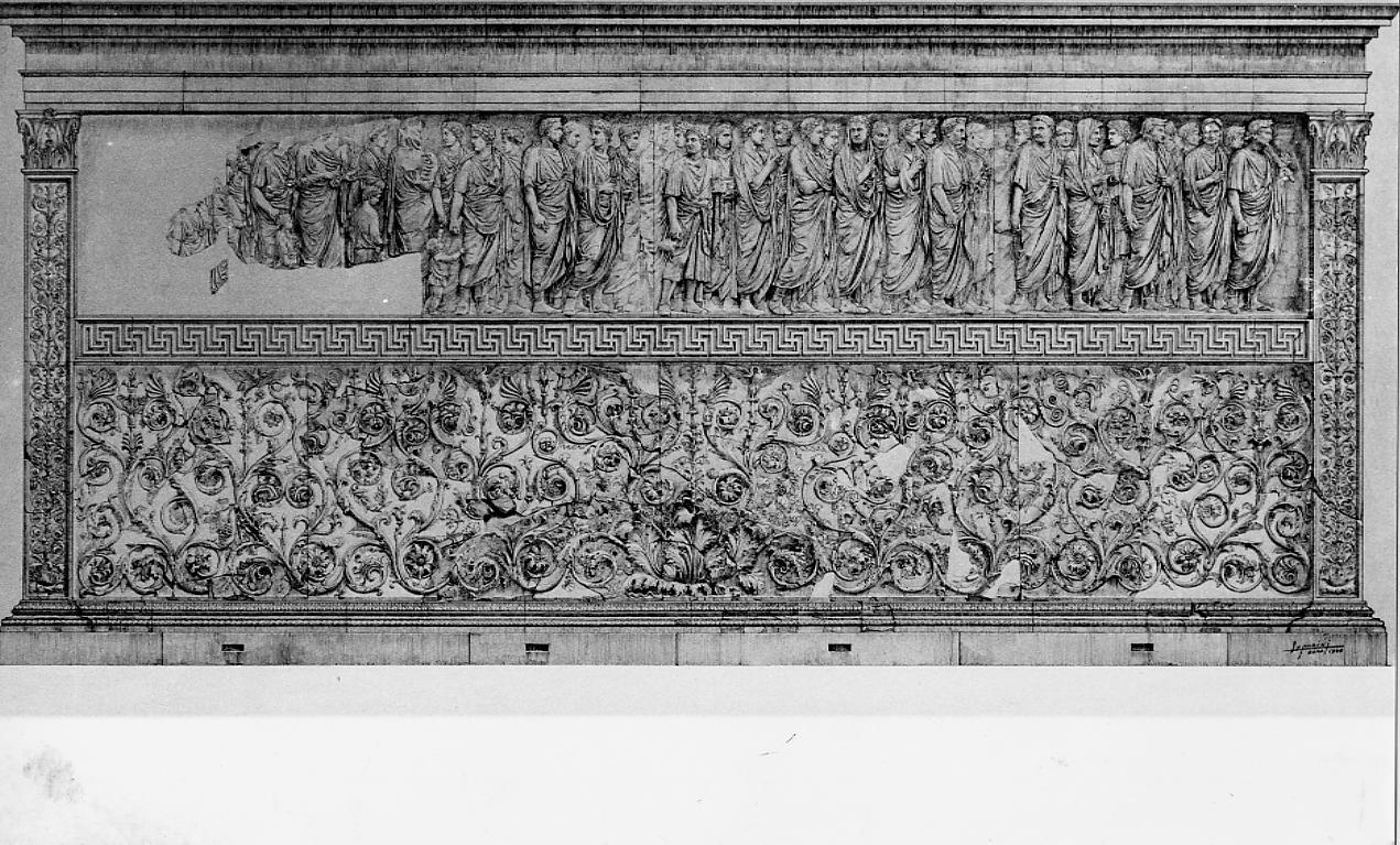 Ara Pacis Augustae: fianco sinistro (disegno) di Leporini Luigi (sec. XX)