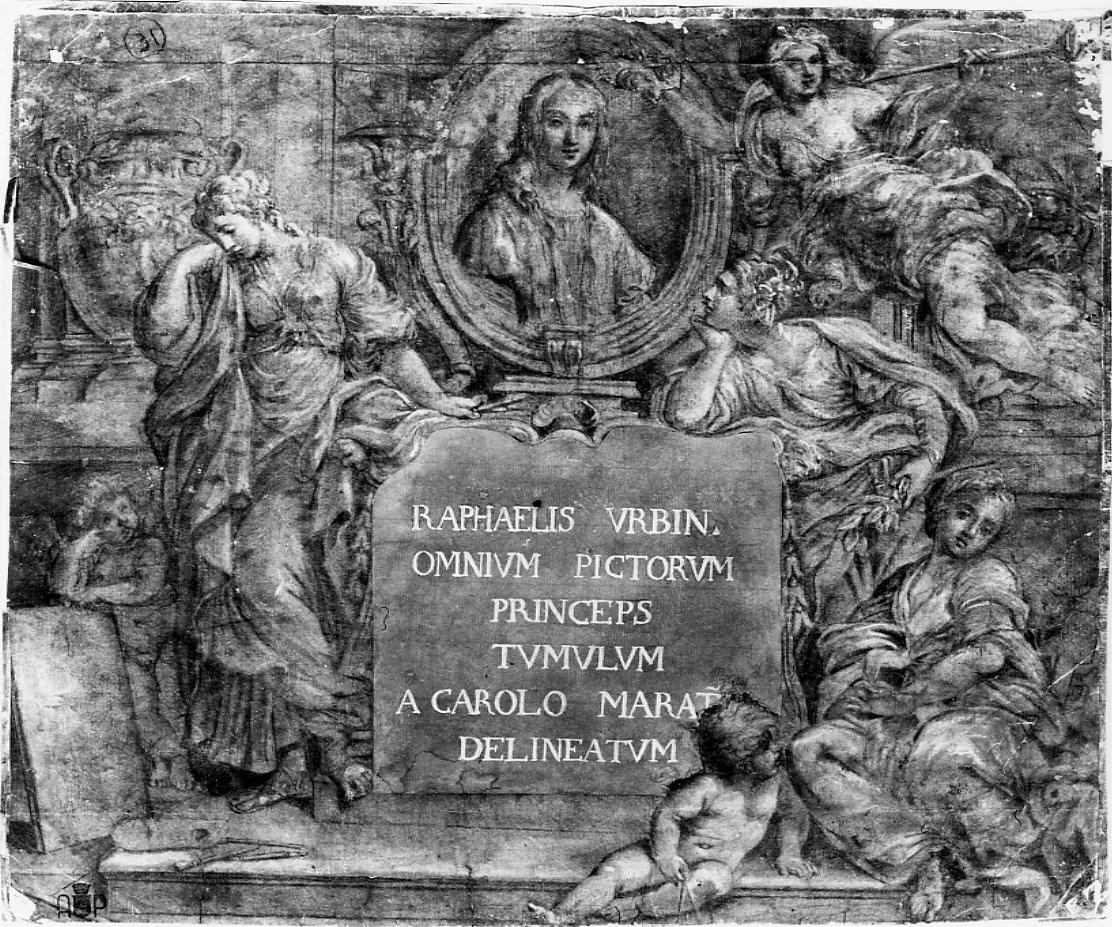 allegorie in onore di Raffaello (disegno) di Maratta Carlo (maniera) (sec. XVII)