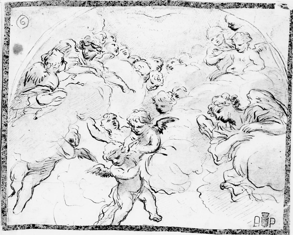 gloria di angeli (disegno) di Ghezzi Giuseppe (attribuito) (sec. XVIII)