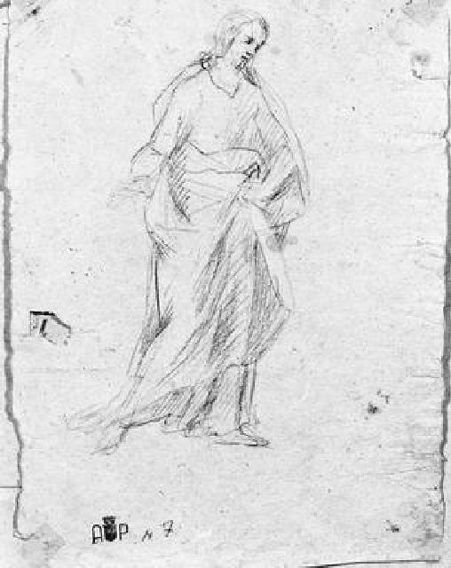Cristo Salvatore; putti con cornucopia (disegno) di Pascali Domenico (sec. XVIII)