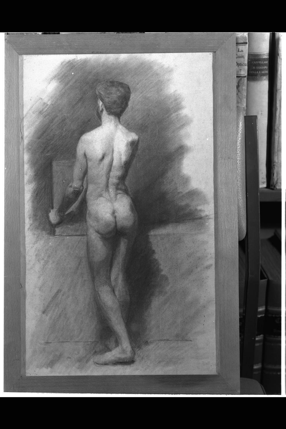 figura maschile nuda (disegno) di Giorgetti Guelfo (sec. XIX)
