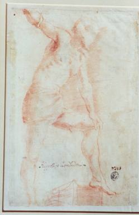 studio per figura virile (disegno) di Rombaldoni Ippolito detto Pseudo Cecco Bravo (sec. XVII)