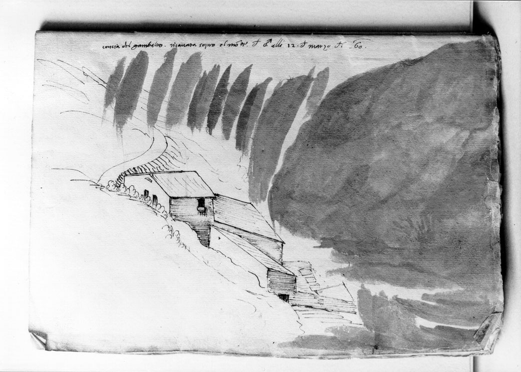 paesaggio (disegno) di Ulisse Severino da Cingoli (sec. XVI)