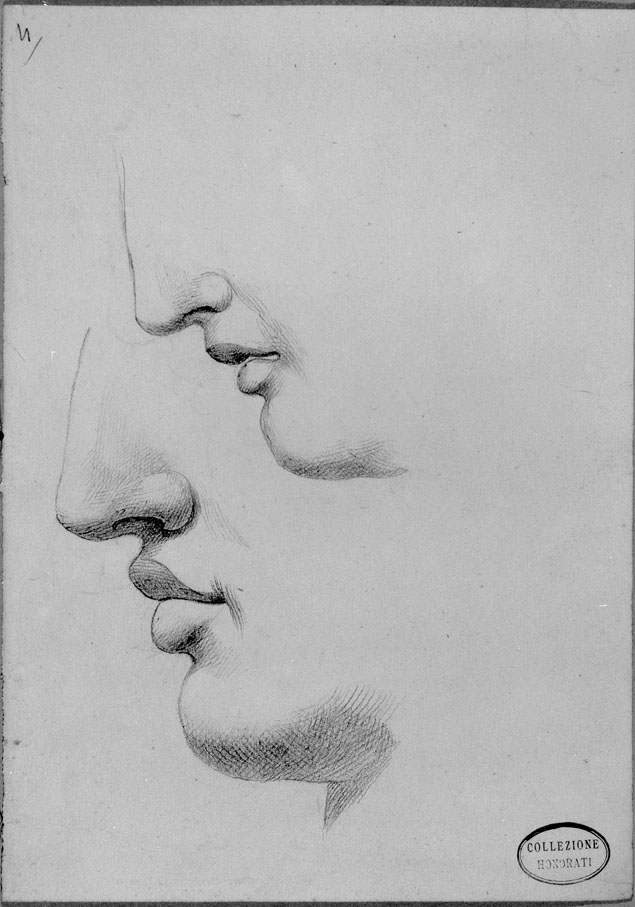 studio di nasi e bocche (disegno) di Honorati Carlo (prima metà sec. XIX)