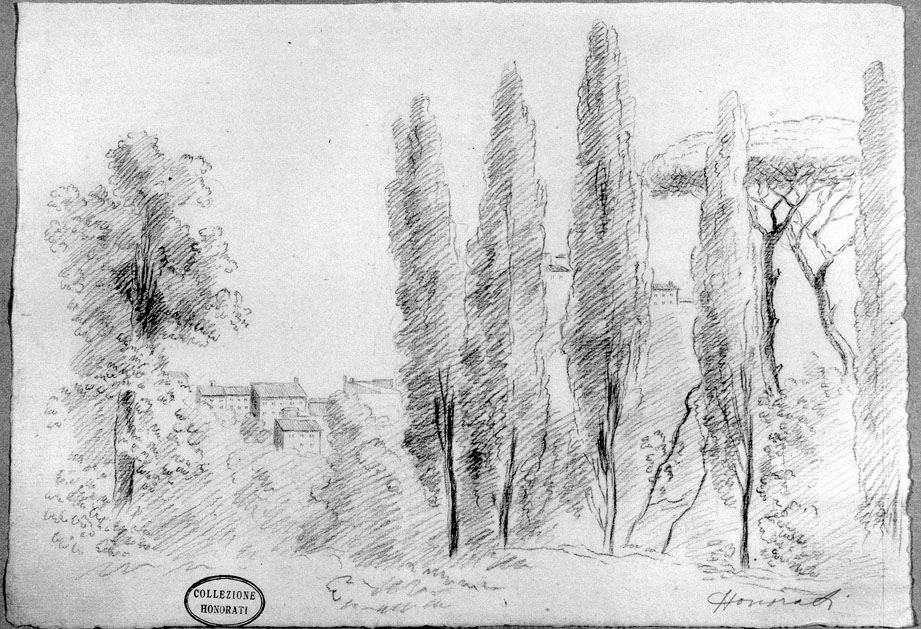 paesaggio con alberi (disegno) di Honorati Carlo (prima metà sec. XIX)