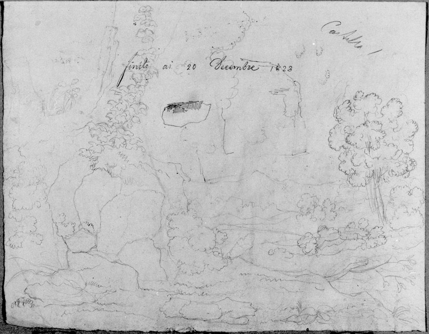 paesaggio (disegno) di Honorati Bernardino (sec. XIX)