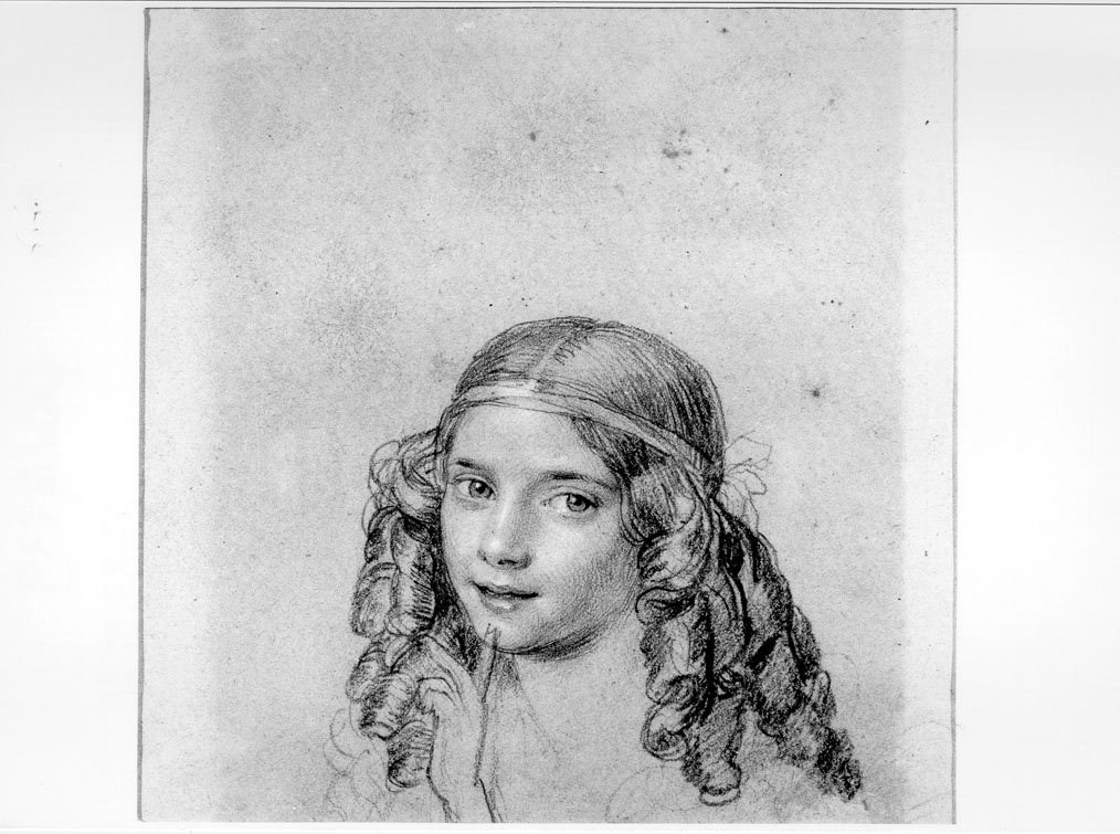 testa di donna (disegno) di Fidanza Raffaele (prima metà sec. XIX)