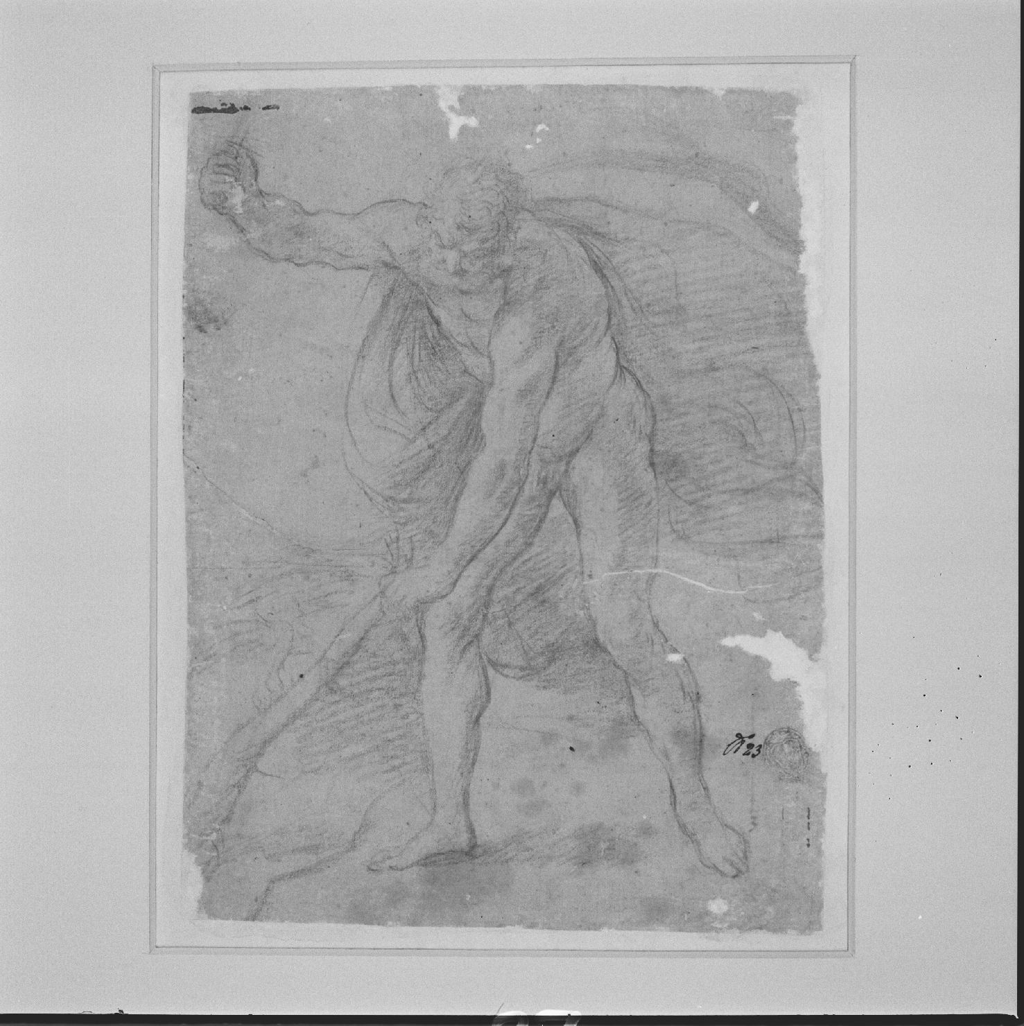 Venere chiede a Vulcano di forgiare un'armatura per Enea (disegno) di Guerrieri Giovanni Francesco (attribuito) (sec. XVII)
