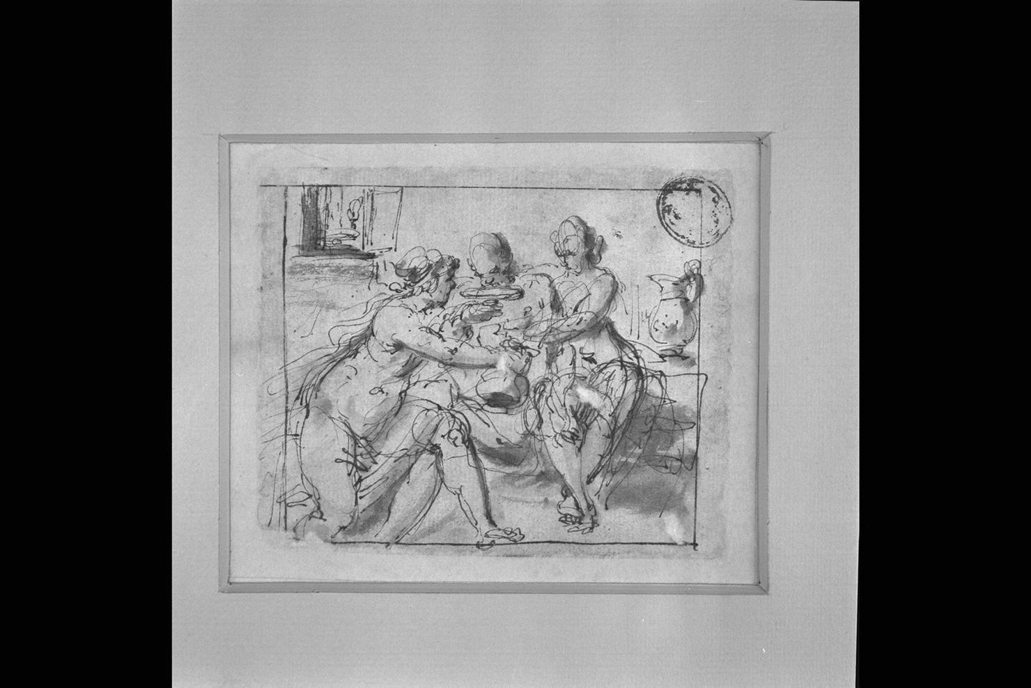Lot e le figlie (disegno) di Guerrieri Giovanni Francesco (sec. XVII)