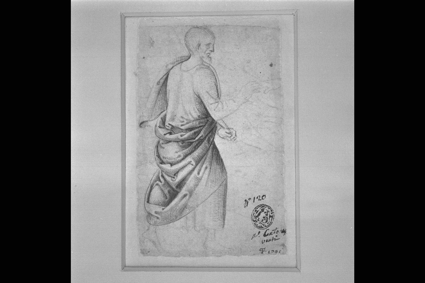 figura maschile (disegno) - ambito marchigiano, ambito italiano (fine sec. XVI, sec. XVI)