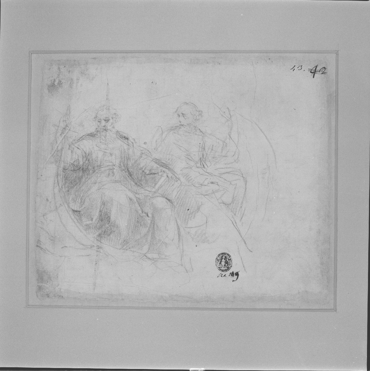 Santi Pietro e Paolo (disegno) di Allegrini Francesco (sec. XVII)