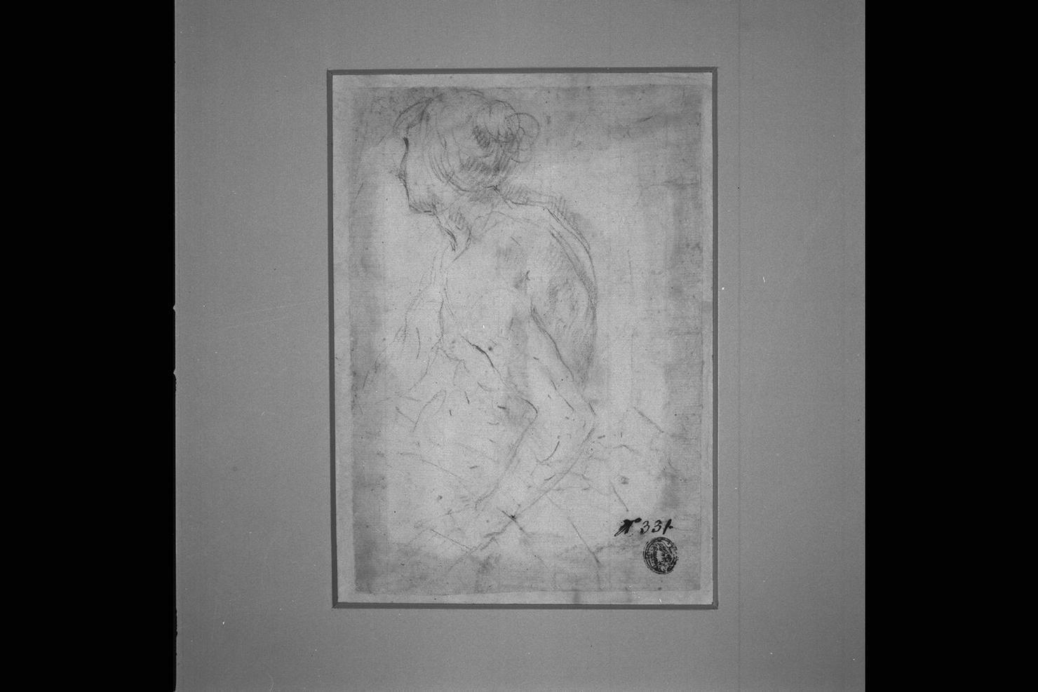 figura femminile nuda (disegno) di Montelatici Francesco detto Cecco Bravo (sec. XVII)