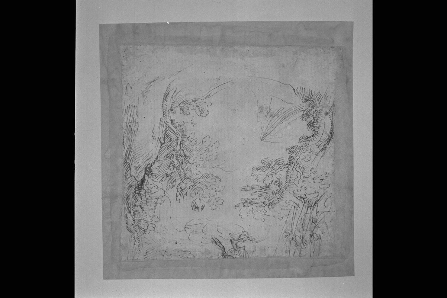 alberi e figure (disegno) di Abbatini Guido Ubaldo (sec. XVII)