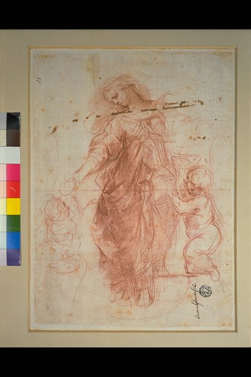 allegoria della Carità (disegno) di Allegrini Francesco (sec. XVII)