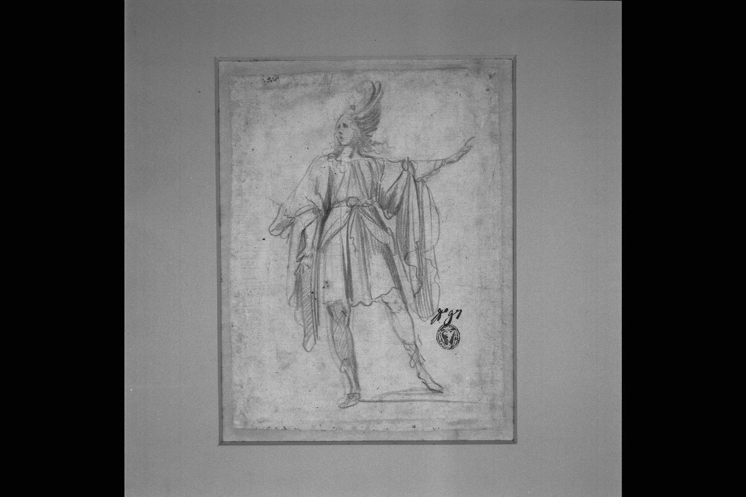 figura maschile (disegno) di Melissi Agostino (attribuito) (sec. XVII)