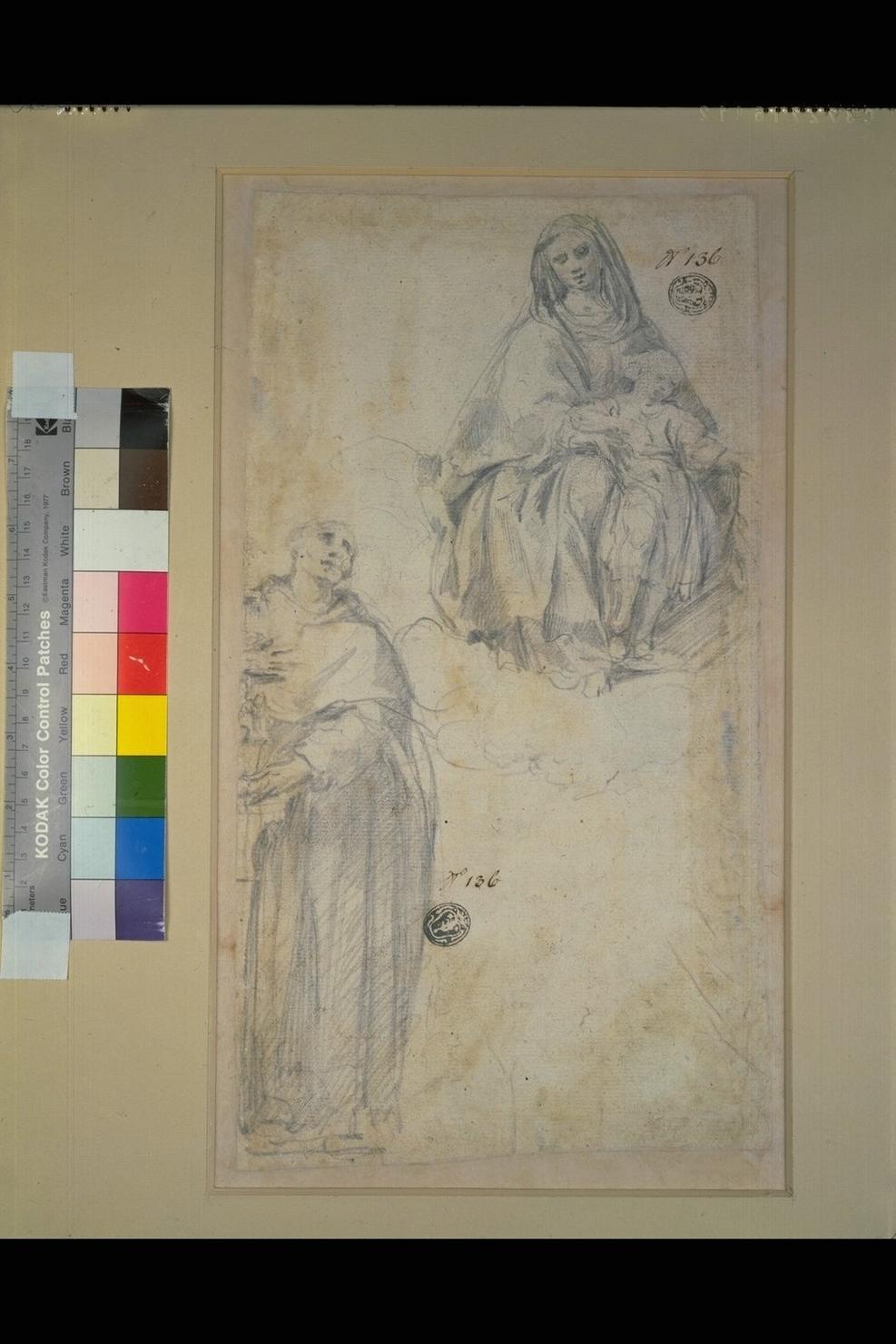 apparizione della Madonna (disegno) di Allegrini Francesco (sec. XVII)
