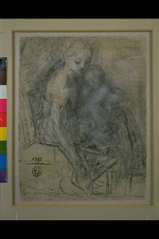 Madonna con Bambino (disegno) di Fiori Federico detto Barocci (secc. XVI/ XVII)